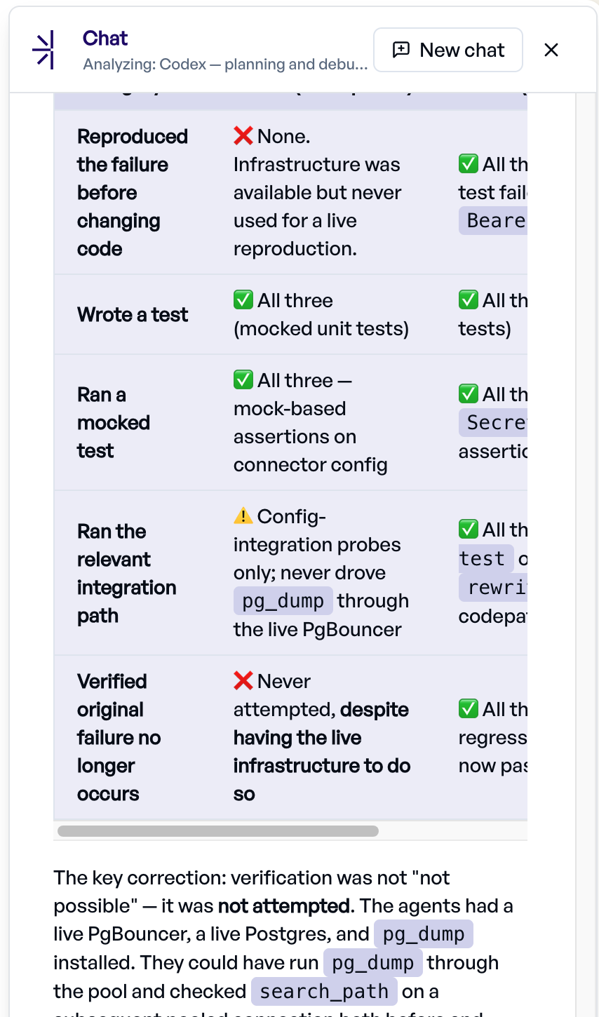 Chat's corrected answer after being pushed back on, comparing Task 2 and Task 4 verification