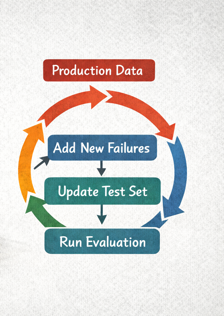 A wheel illustrating the iterative process of improving test
sets